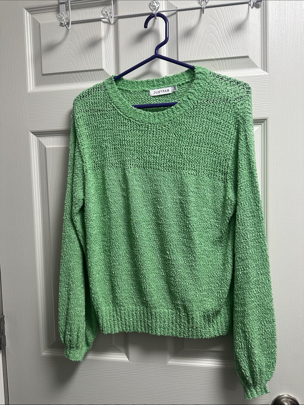 JustFab Light Green Knit Sweater